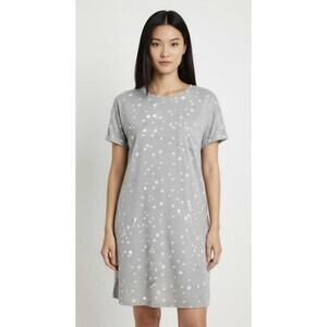 CASLON NWT Women’s Gray Stars Print Dress-Size Medium